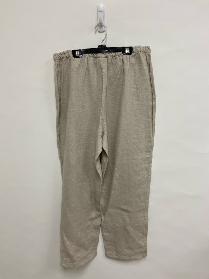 NWT Eileen Fisher Size L Beige Pull-on Ladies Pants
