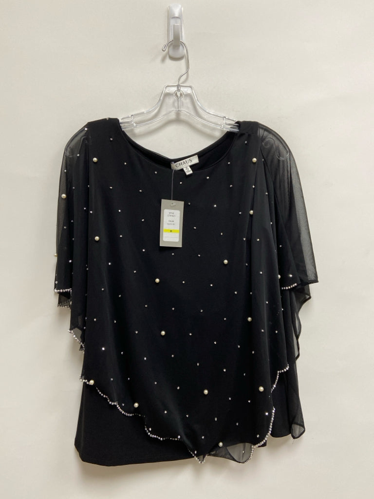 NWT Chaus Size M Black Trimmed Mesh Ladies Top