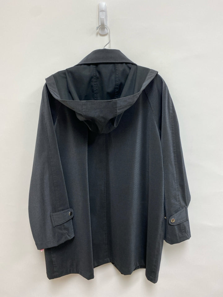 Totes Size M Gray Zip Down Hooded Ladies Rain Coat
