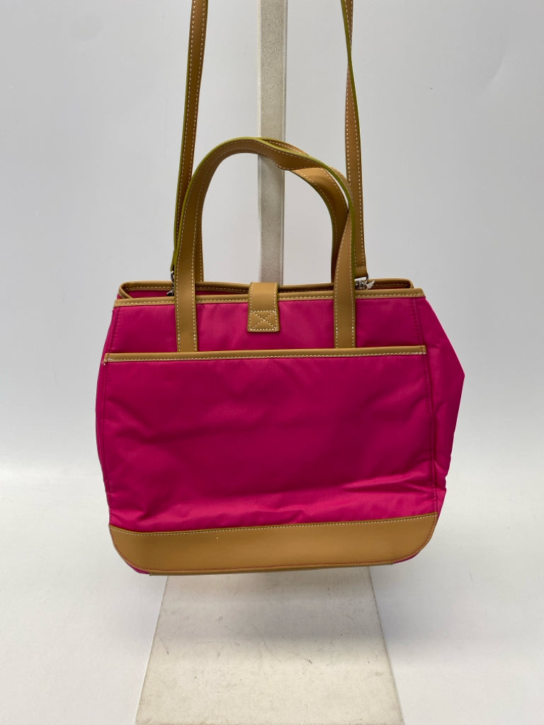 Aigner Hot Pink Brown Nylon Handbag