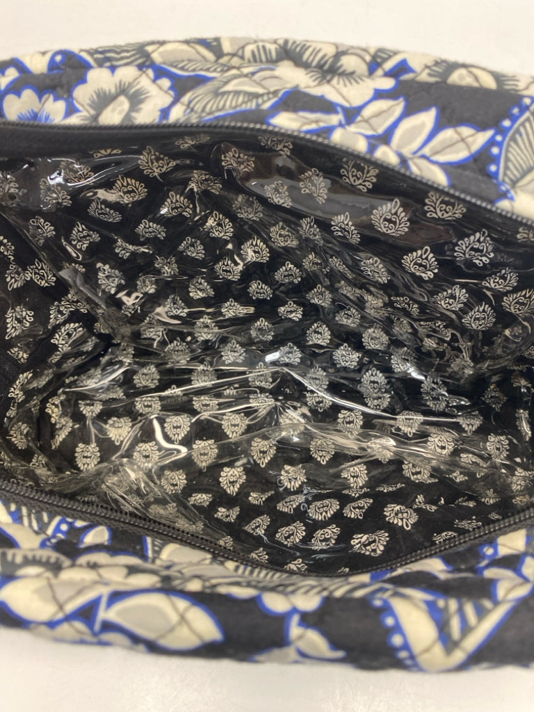 Vera Bradley Black/White Blue Floral Make-up Bag