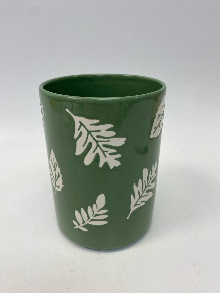 Sage White Leaves Ceramic Fall