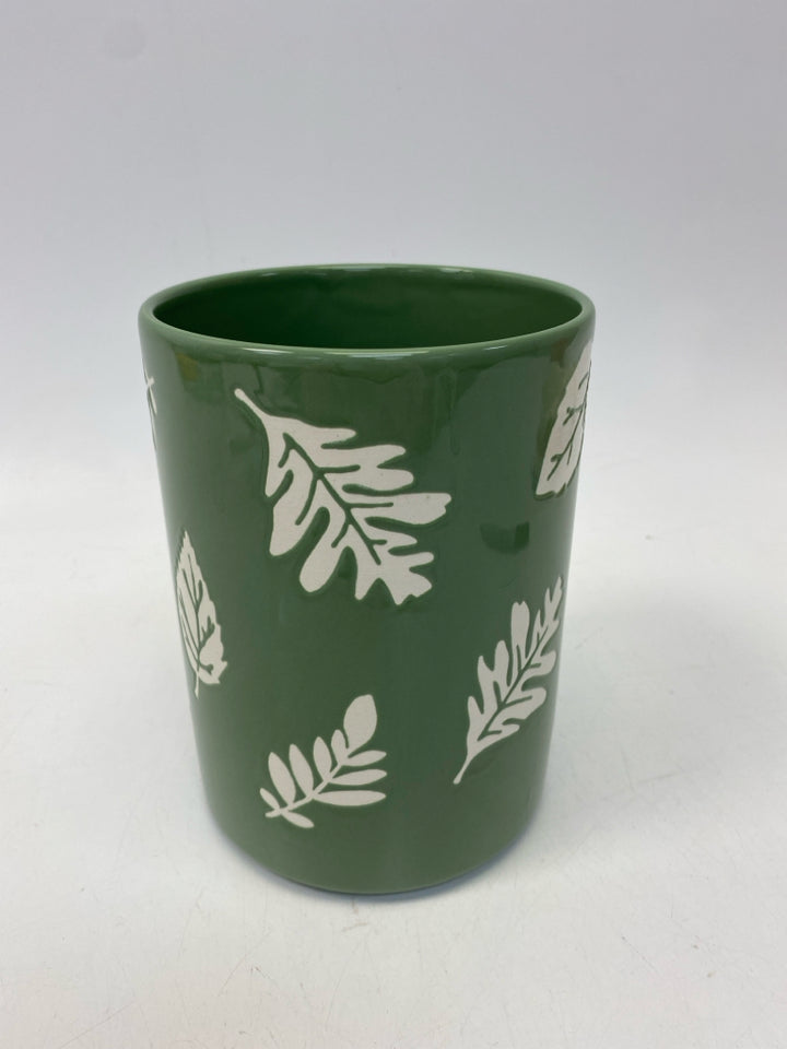 Sage White Leaves Ceramic Fall