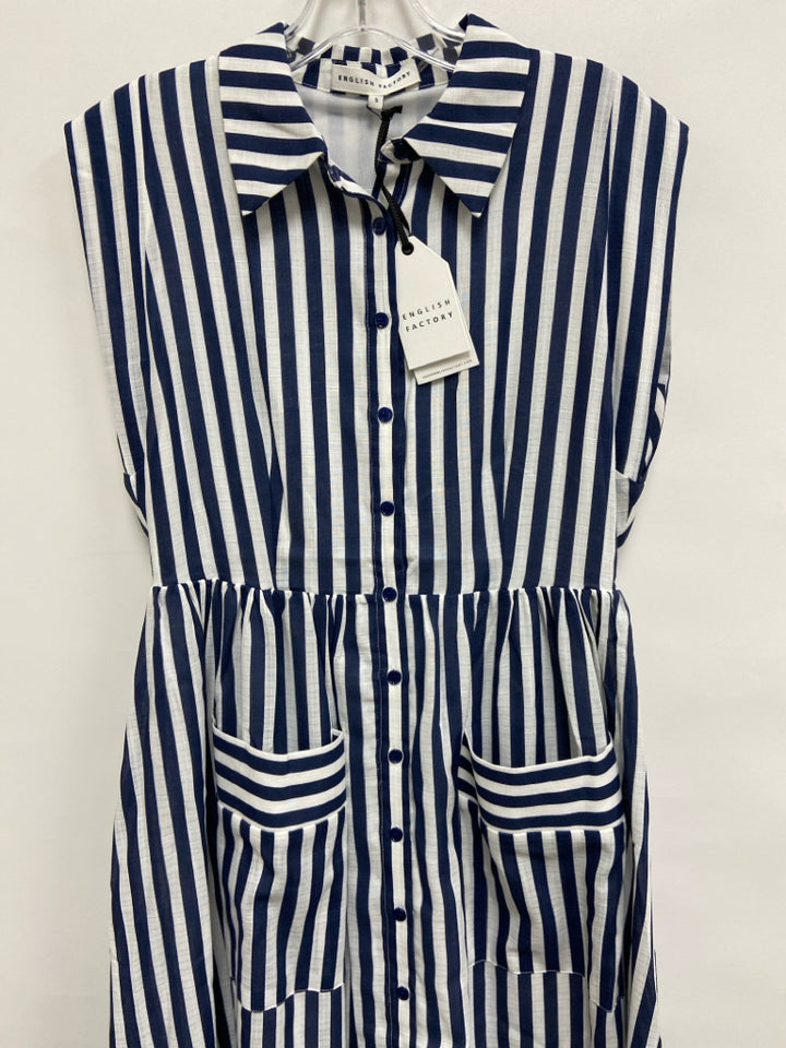 NWT English Factory Size S Navy White Striped Ladies Dress