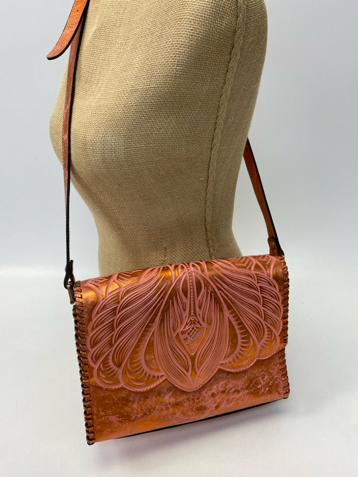 Patricia Nash Orange Pink Metallic Crossbody