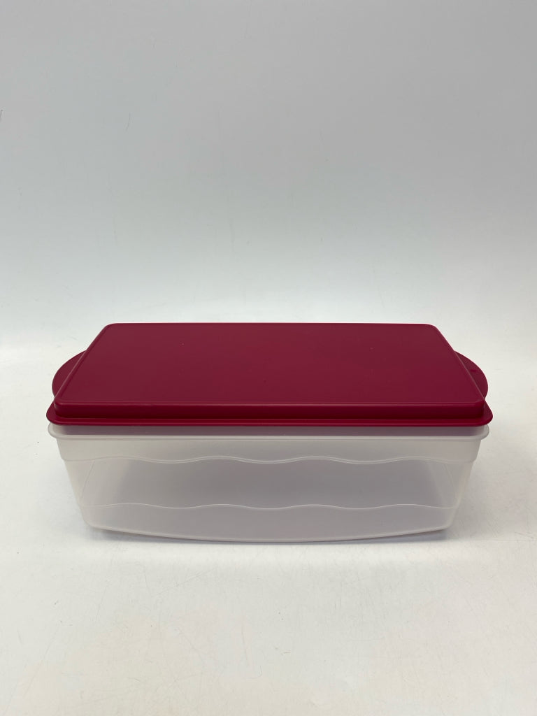 Tupperware Dark Pink Clear Storage Container
