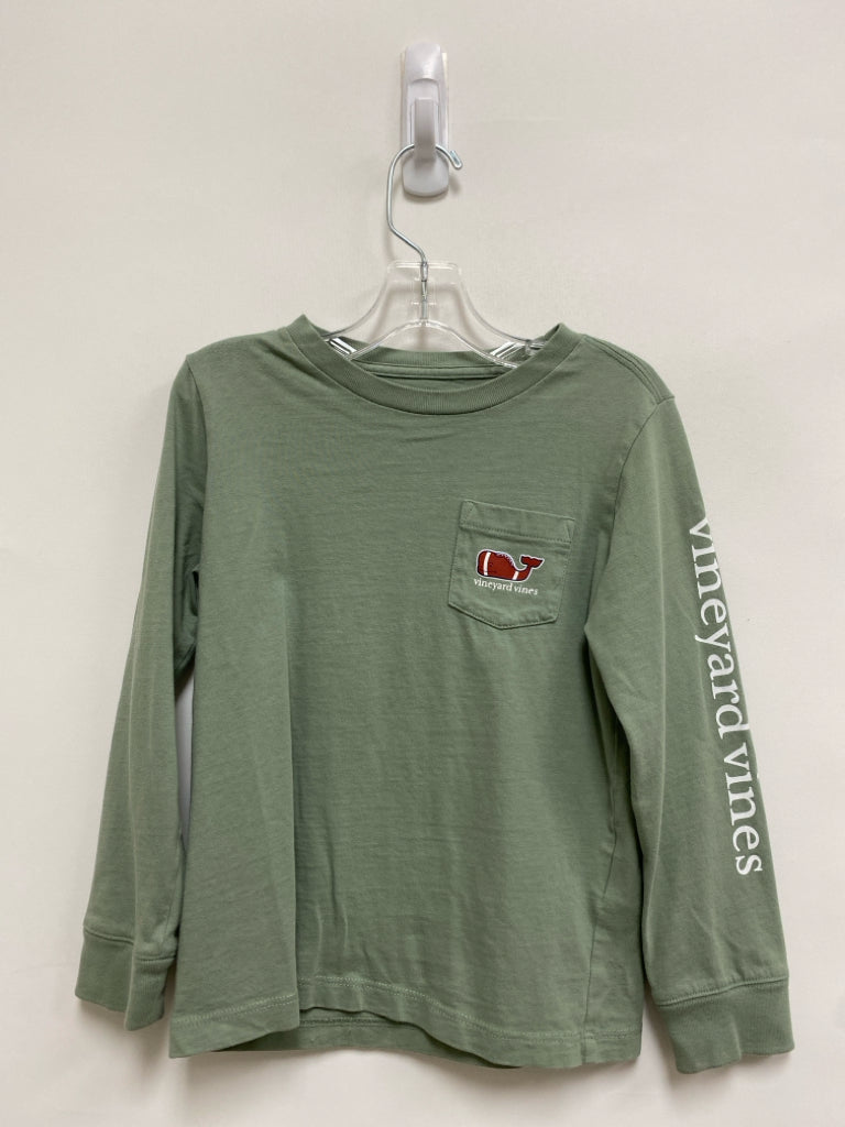 Vineyard Vines SIZE 4T Sage Football Long Sleeve Tee Boy&
