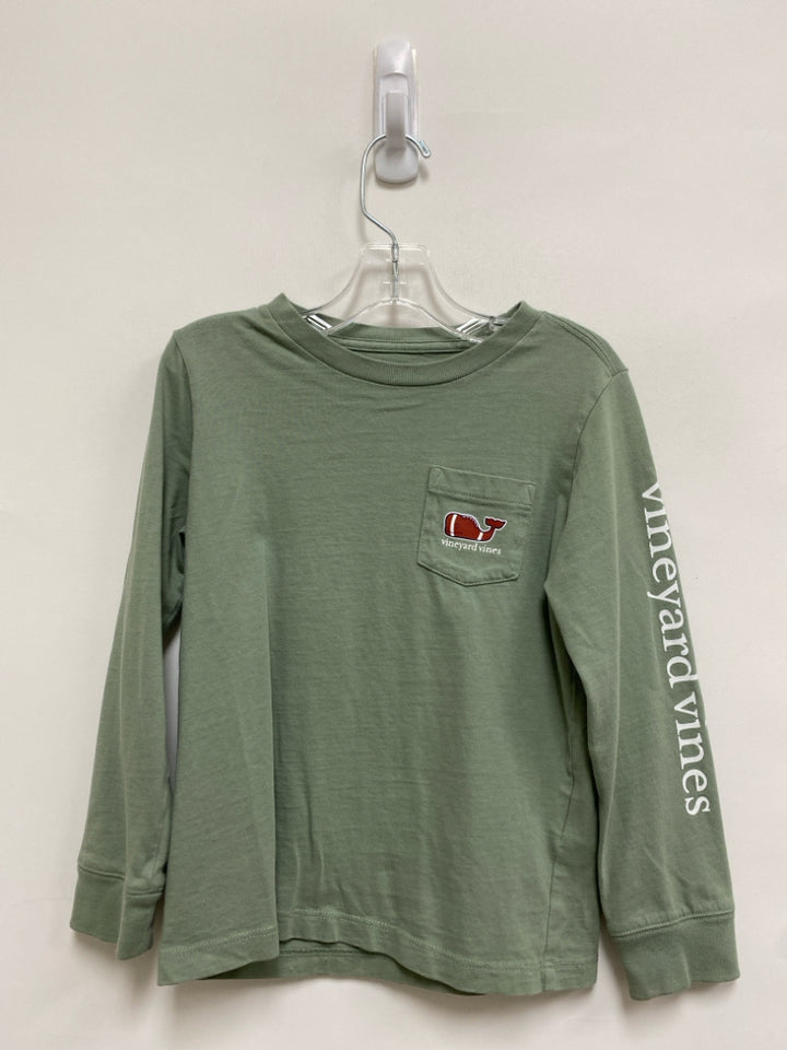 Vineyard Vines SIZE 4T Sage Football Long Sleeve Tee Boy&