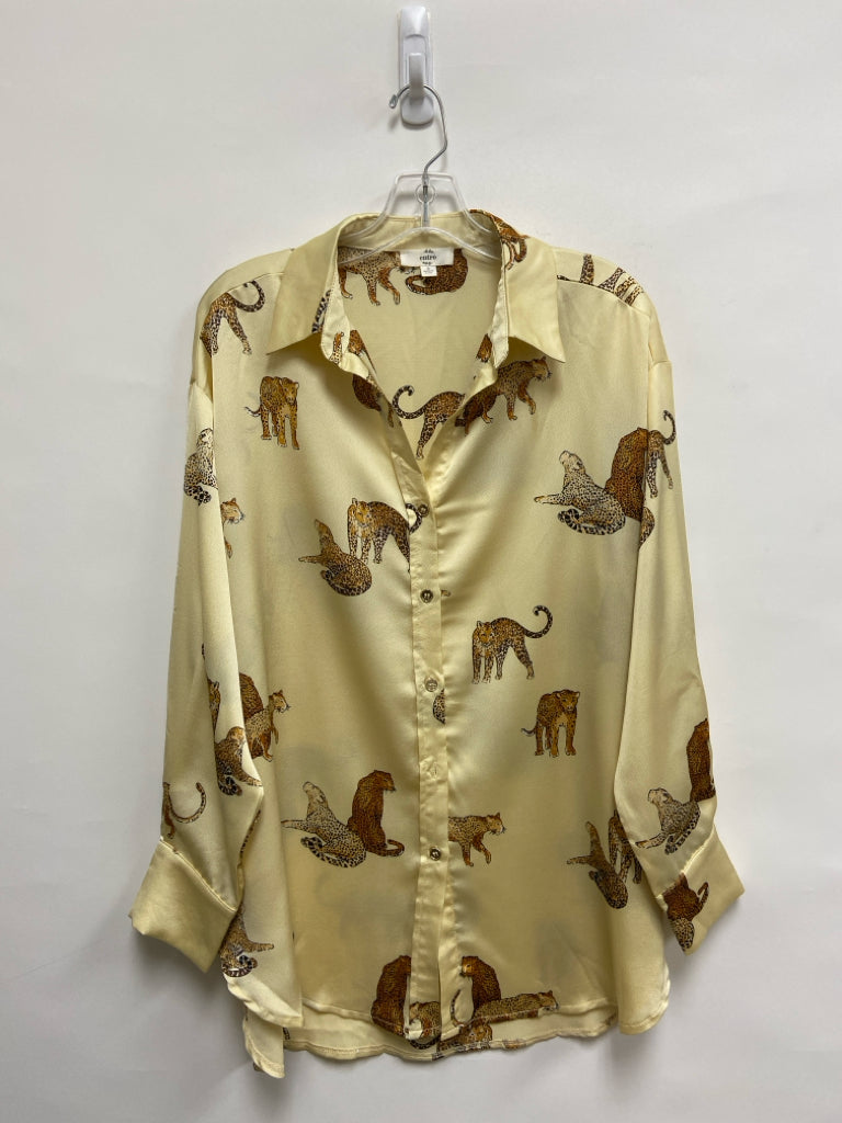 entro Size S Yellow Black Cats Ladies Top