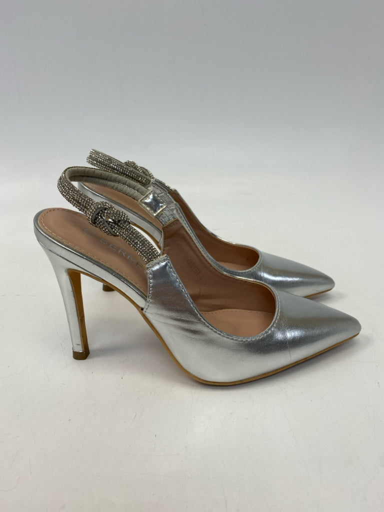 Size 5.5 Silver Rhinestone(s) Metallic Heels