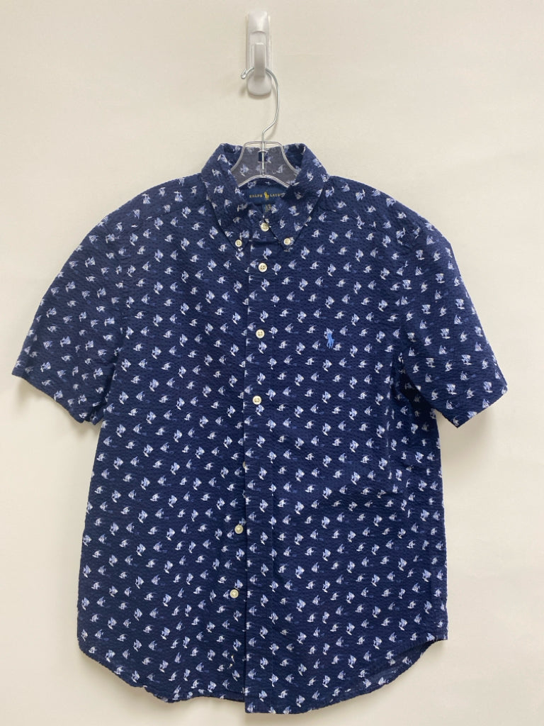 Ralph Lauren SIZE 14/16 Navy Blue Fish Boy&
