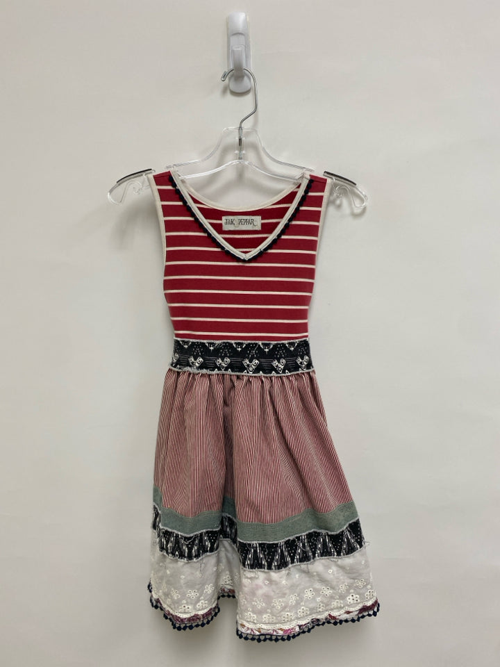 Jak &amp; Peppar SIZE 6 Burg/Cream Black Assorted Print Sleeveless Girl&