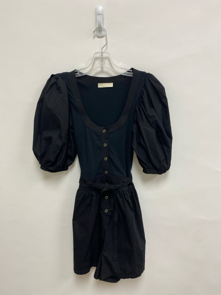 ULLA JOHNSON Size 0 Black Puff Sleeve Ladies Romper