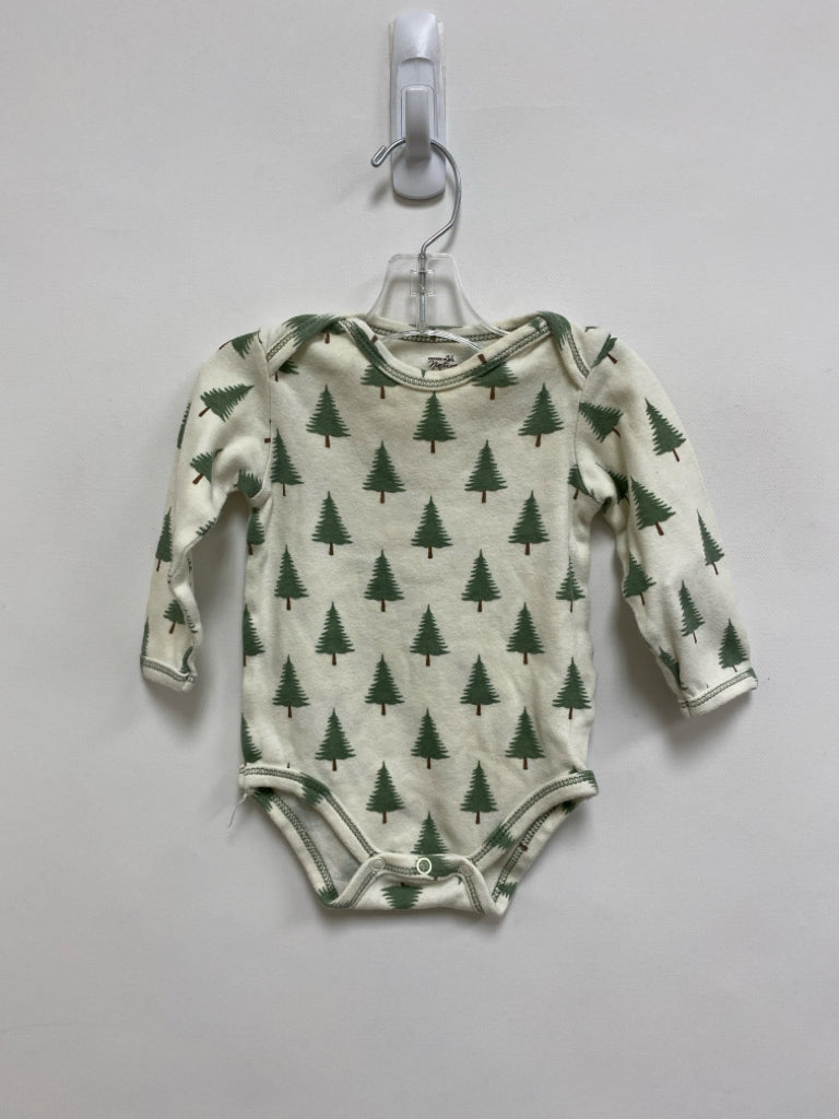 SIZE 3-6M Cream Sage Tree(s) Long Sleeve Boy&