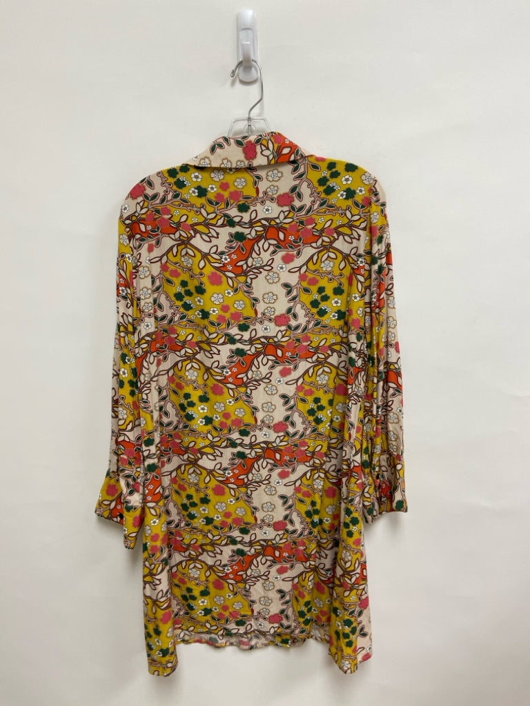 Natural Life Size XL Beige Green/Yellow Ladies Dress