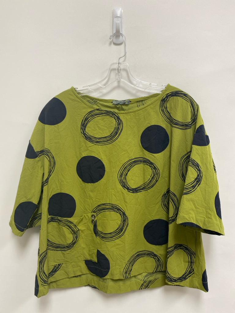 Chalet et ceci Size XS Green Black Polka Dot Ladies Top