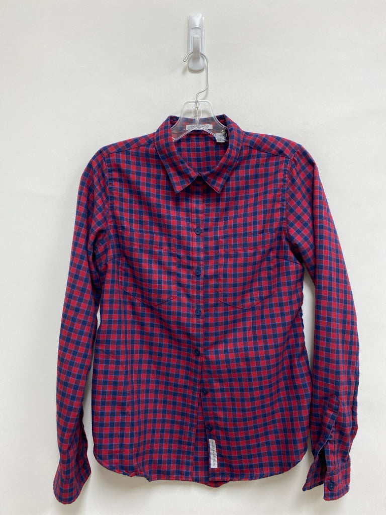 Toad &amp; Co. Size XS Red Navy Checkered Flannel Ladies Top