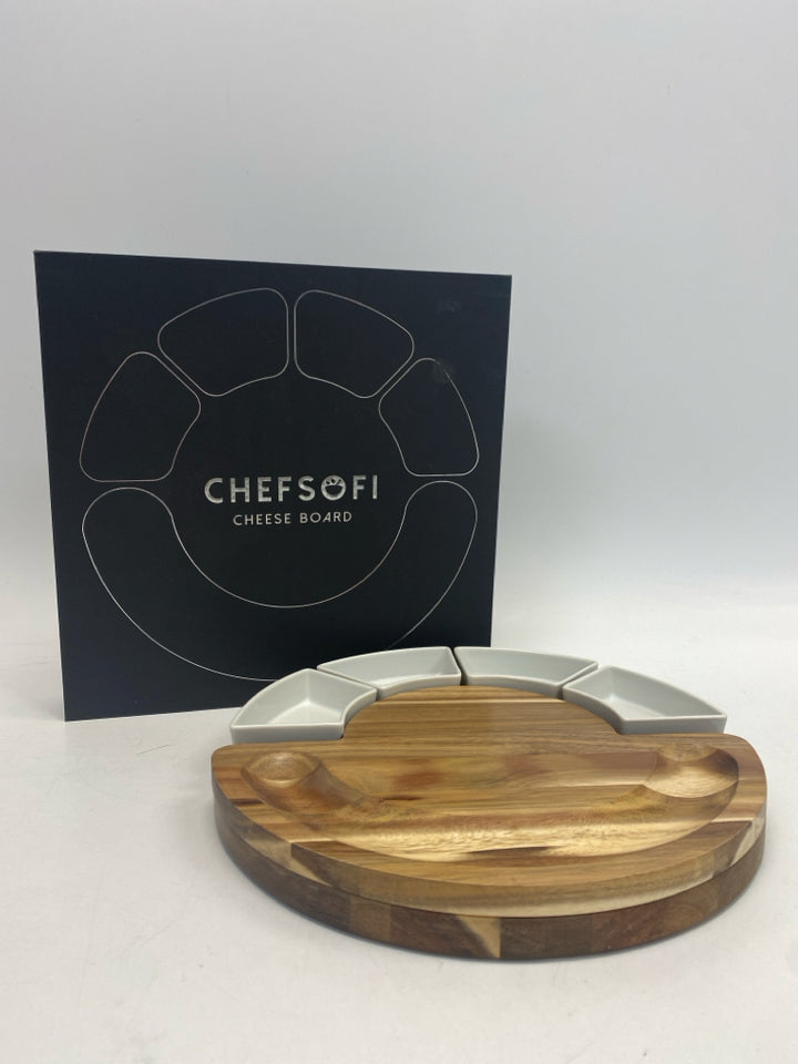 Natural White Wood Ceramic Serving Piece