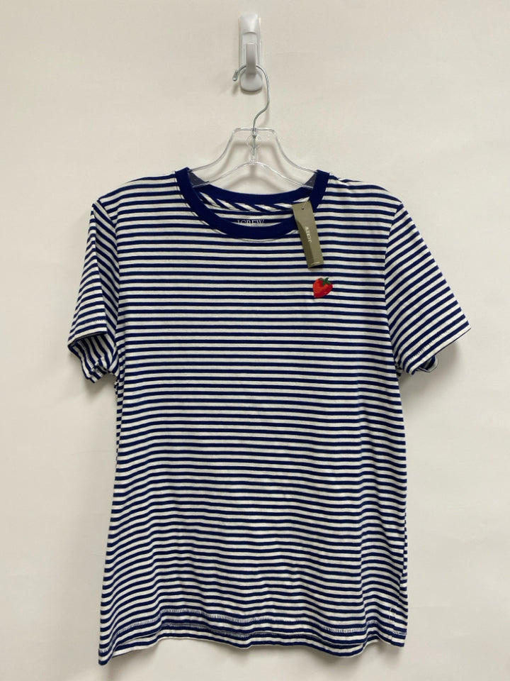 NWT J Crew Size M Blue White Striped Ladies Top