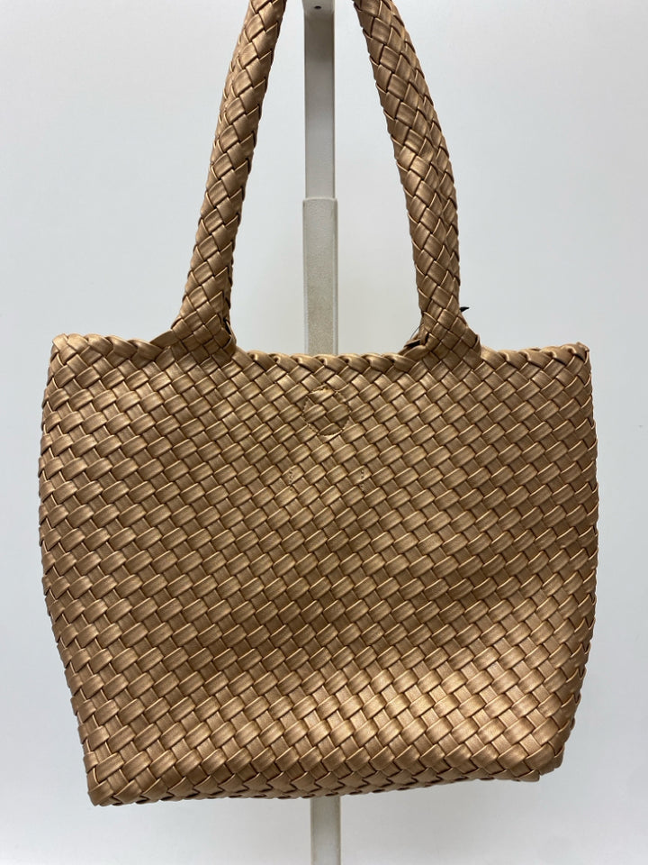 NWT Sonoma Bronze Woven Metallic Handbag