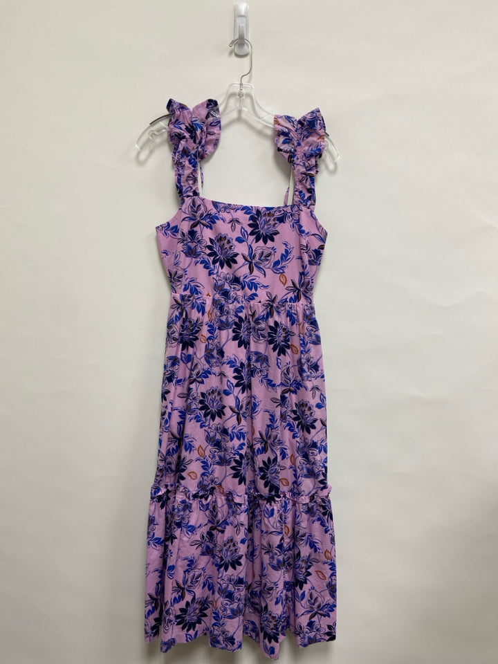 J Crew Size 4 Lavender Blue/Brown Floral Sleeveless Ladies Dress