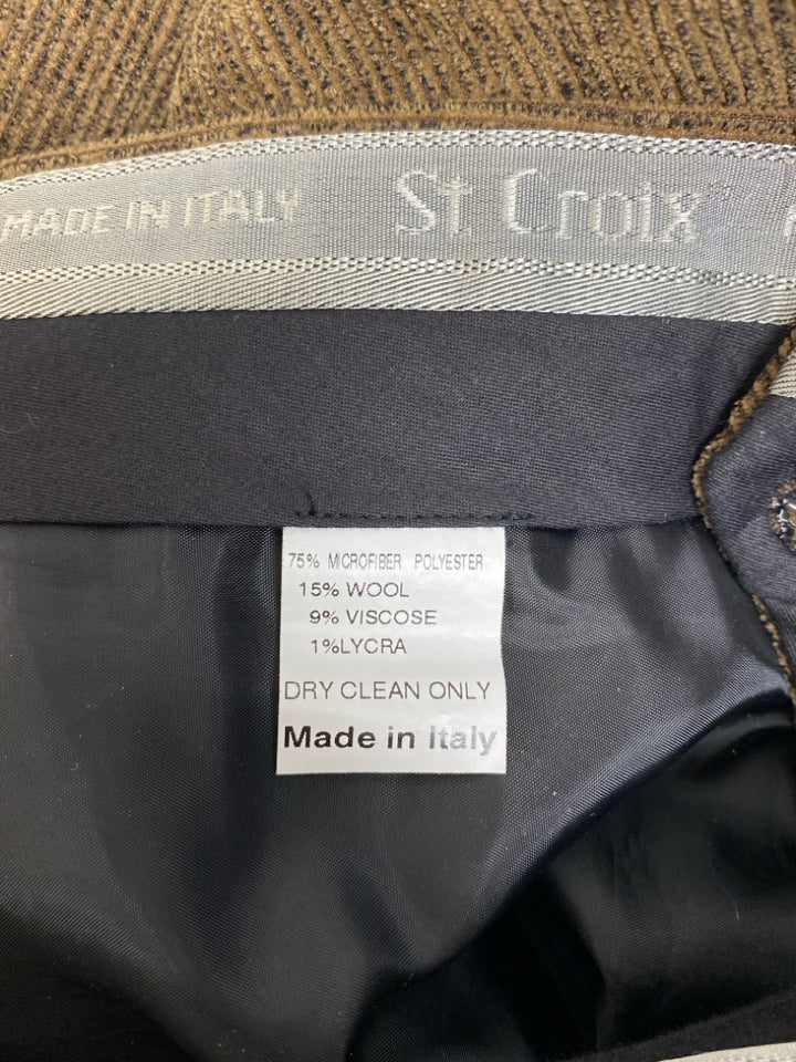 ST.CROIX Size 34 Tan Charcoal Ribbed Men&