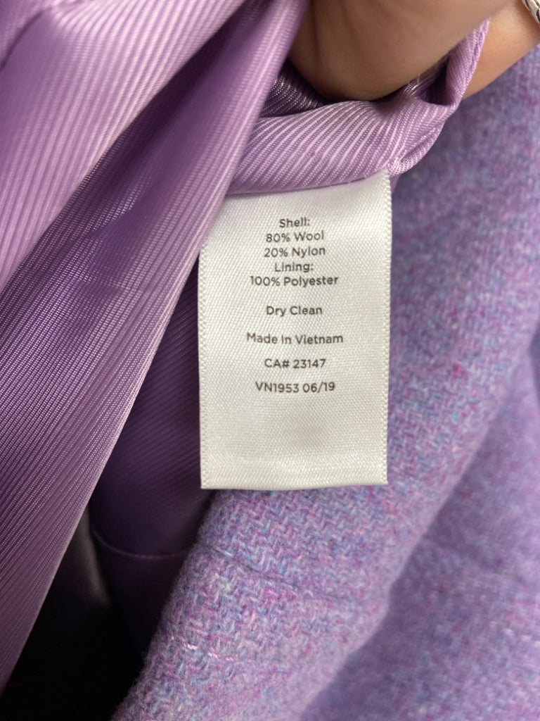Talbots Size 12 Lavender Mottled Zip Down Wool Blend Ladies Jacket