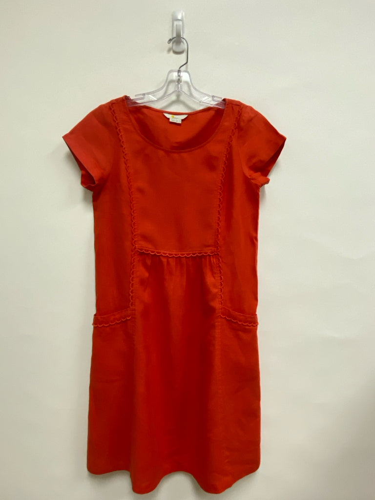 Boden Size 4 Orange Linen Ladies Dress