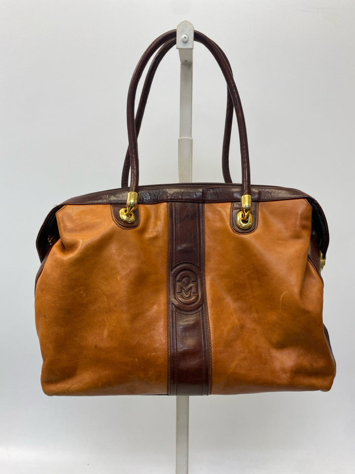 Camel Brown Leather Handbag