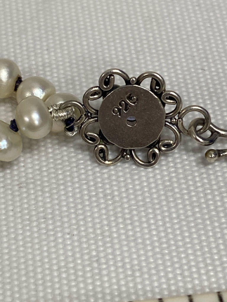 Blue Pearl Beaded Necklace