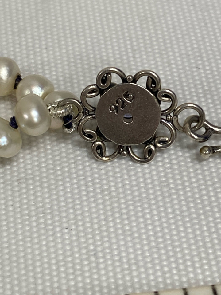 Blue Pearl Beaded Necklace