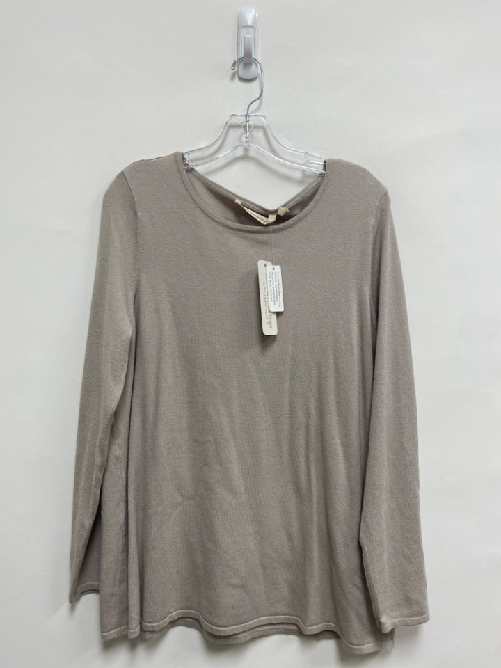 NWT Soft Surroundings Size L Gray Pearls Ladies Sweater