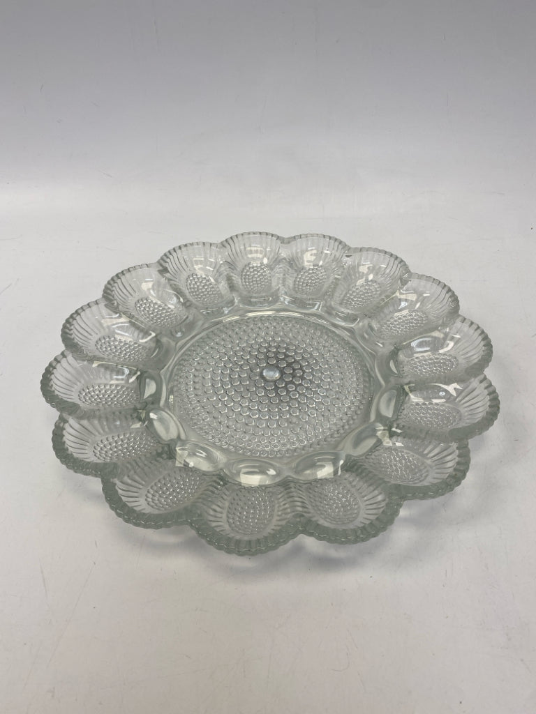 Clear Knobby Glass Serving Piece