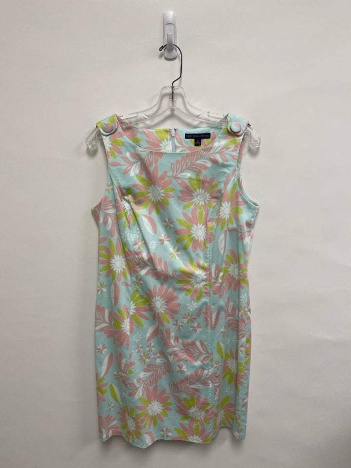 Brooks Brothers Size 10 Light Blue Pink/White Flowers Sleeveless Ladies Dress