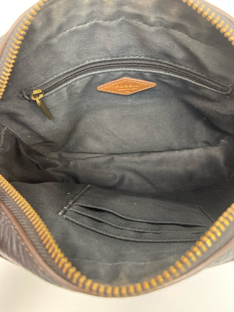 Fossil Black Leather Crossbody