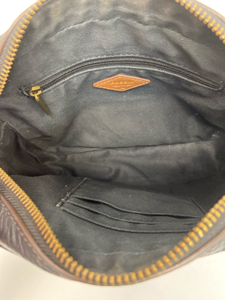 Fossil Black Leather Crossbody