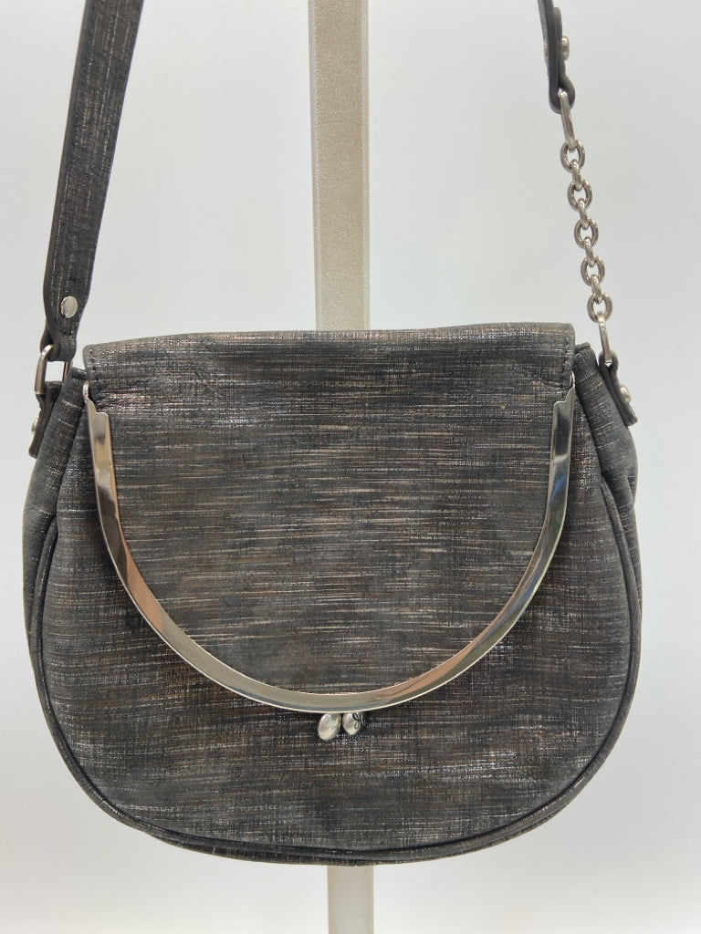 Hobo Dark Gray Copper/Silver Metallic Handbag