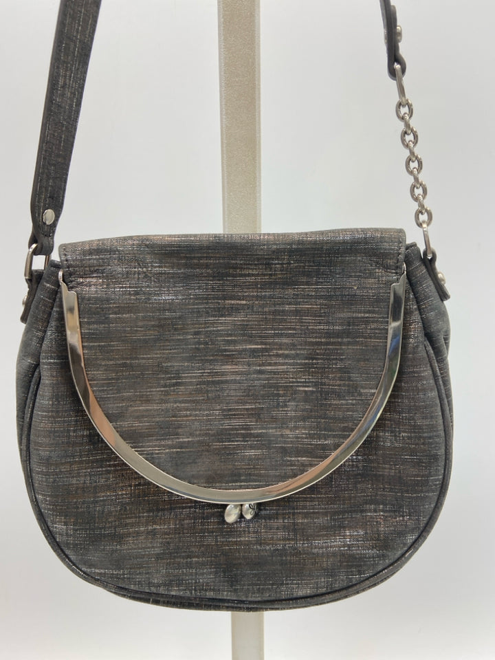Hobo Dark Gray Copper/Silver Metallic Handbag