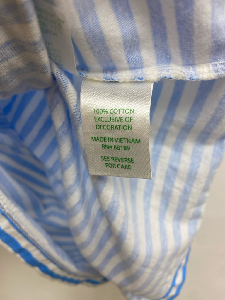 LILLY PULITZER Size S White Powder Blue Stripes Sleeveless Ladies Top