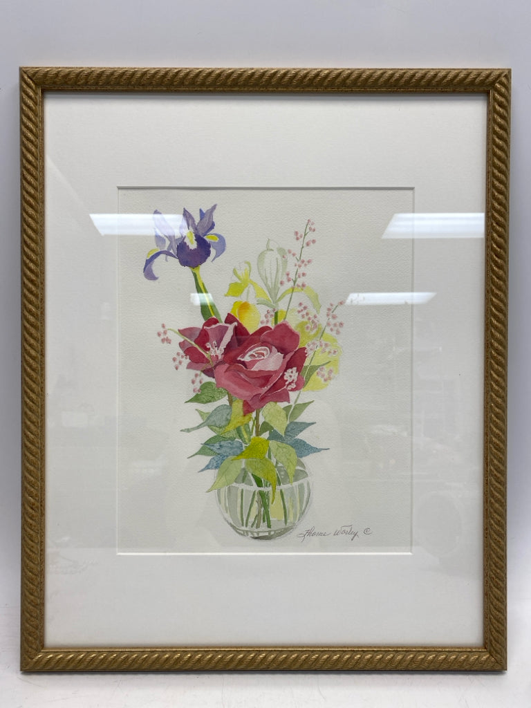 Pink Purple/Yellow Framed Art