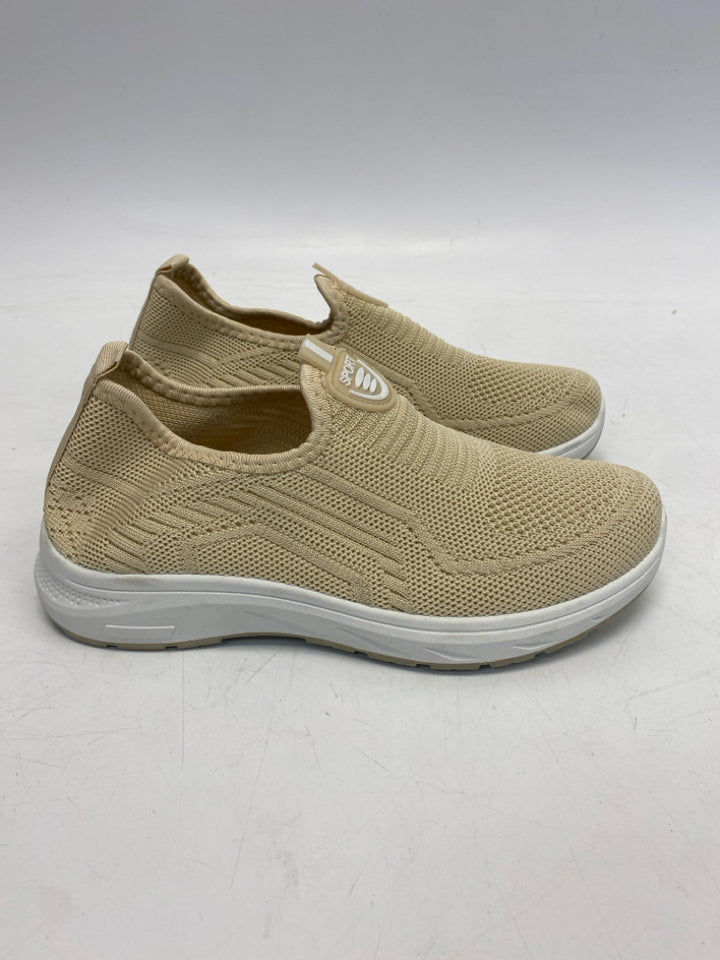 EU Shoe Size 37 Beige Knit Sneakers