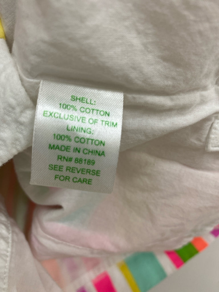 LILLY PULITZER Size 0 White Neon/Multi Stripes Sleeveless Ladies Dress