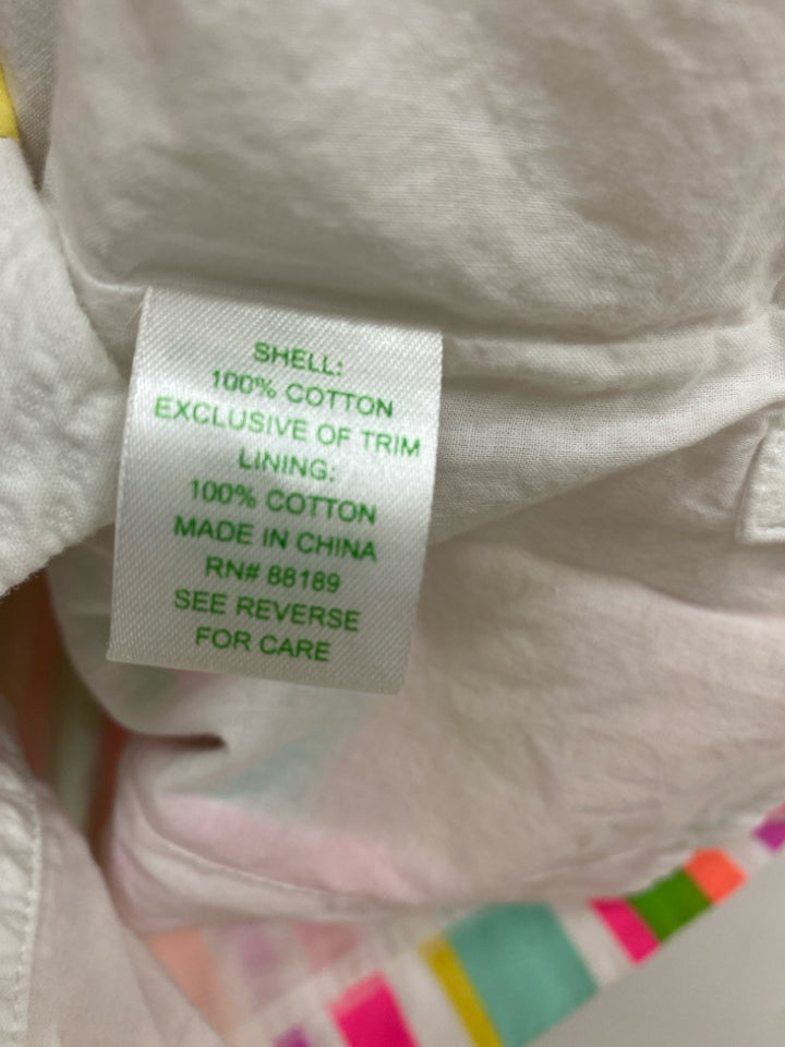 LILLY PULITZER Size 0 White Neon/Multi Stripes Sleeveless Ladies Dress