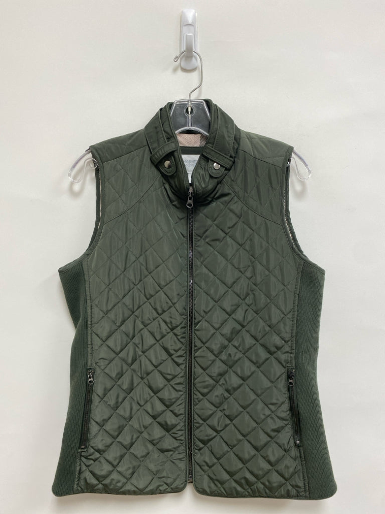 market &amp; spruce Size M Dark Olive Zip Down Quilted Ladies Vest