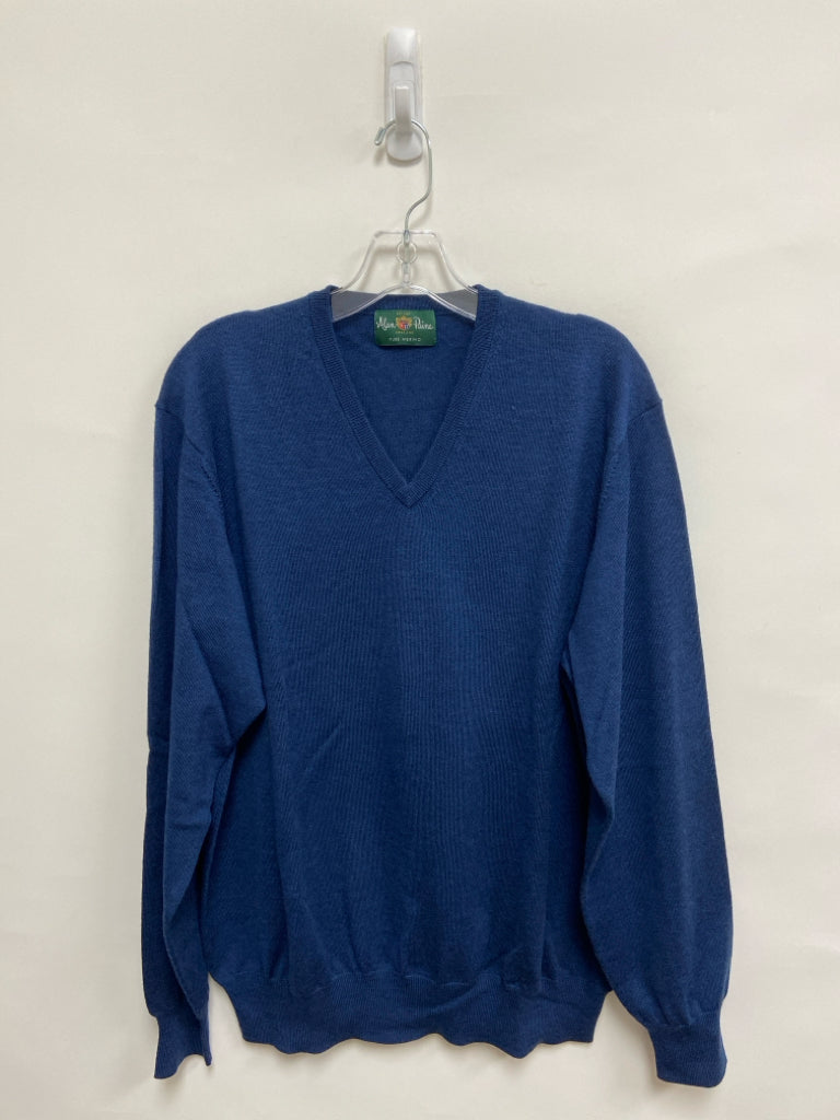 Alan Paine Size XL Navy V Neck Merino Men&