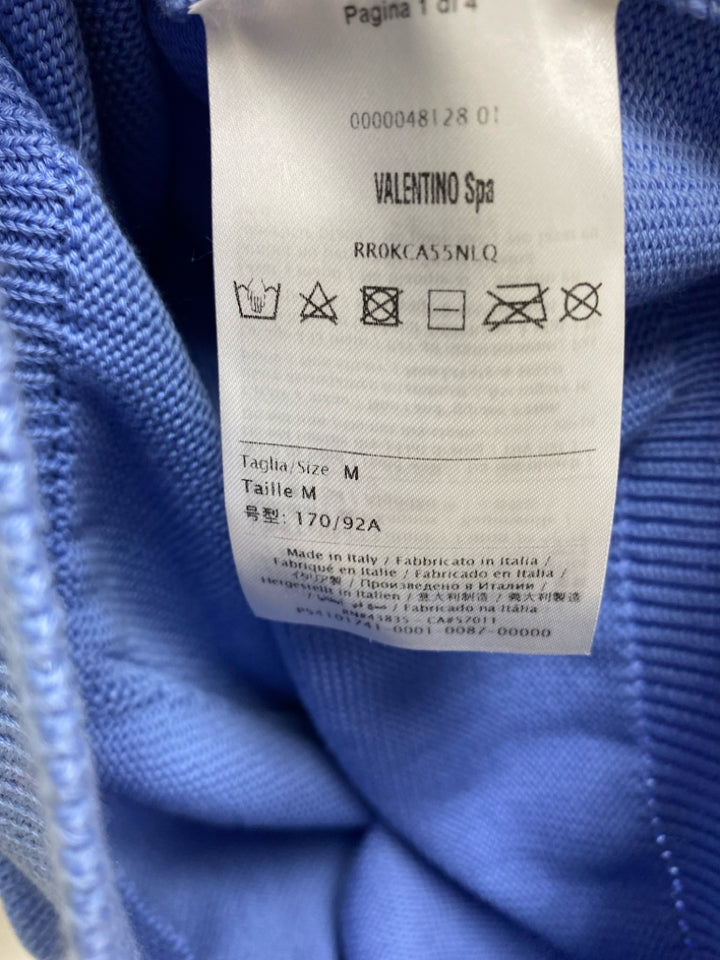 RED VALENTINO Size M Periwinkle Ruffles Cotton Ladies Sweater