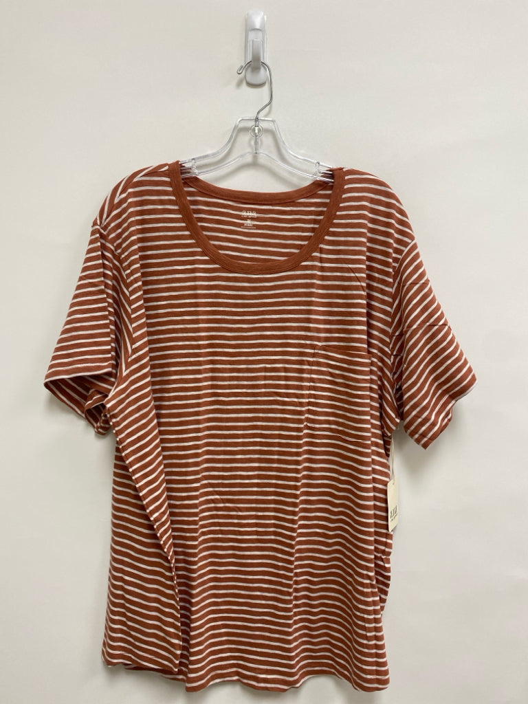 NWT A New Aproach ANA  SIZE  3X Terra Cotta White Stripes Plus Size Top