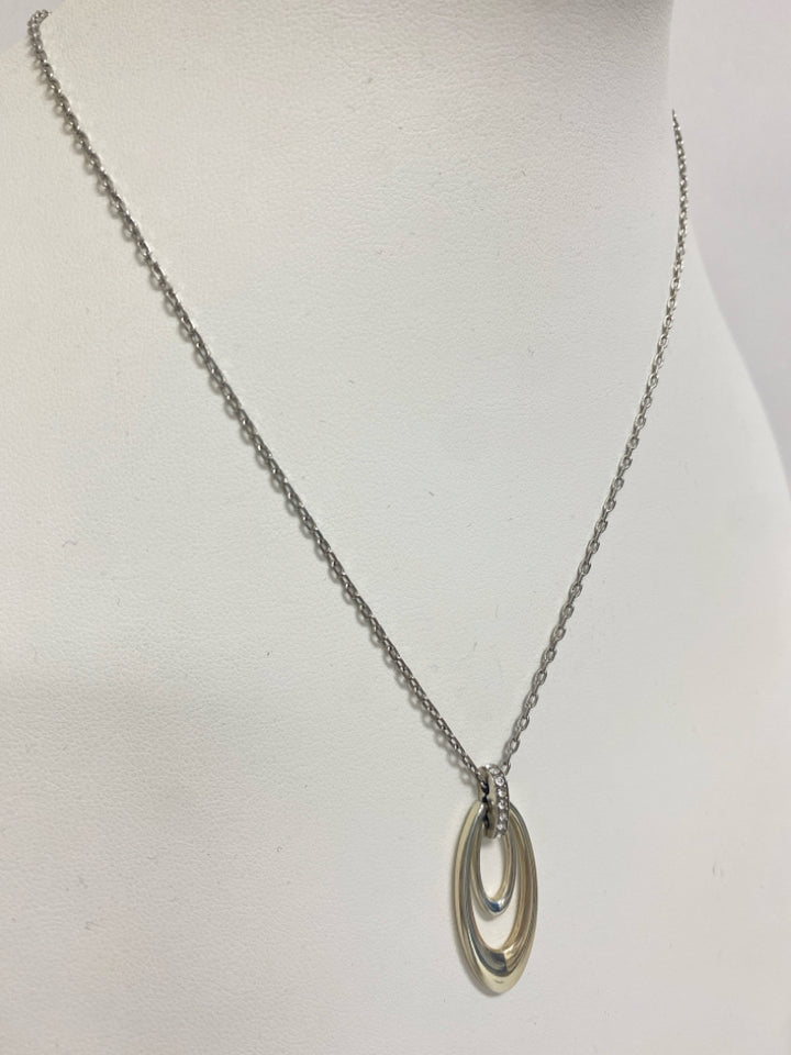 NWT Brighton Silver Color Oval(s) Necklace