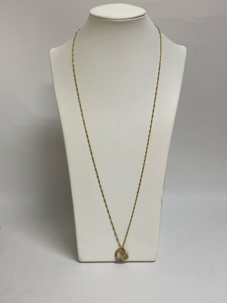 Gold Color Clear Hearts Necklace