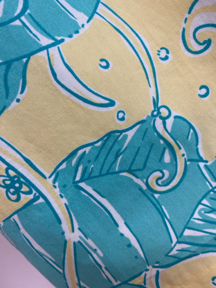 LILLY PULITZER Size M Seafoam Yellow Fish Ladies Skirt